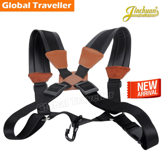 Volwassen Kind Zachte Sax Strap Lederen Metalen Haak Saxofoon Schouders Strap Saxphone Riem Harnas Voor Alto Tenor Sopraansaxofoon
