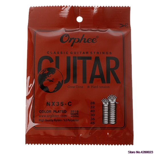 Orphee NX35-C 6 Stuks Klassieke Gitaar Snaren 028-045 Inch Nylon Core Staal Plated