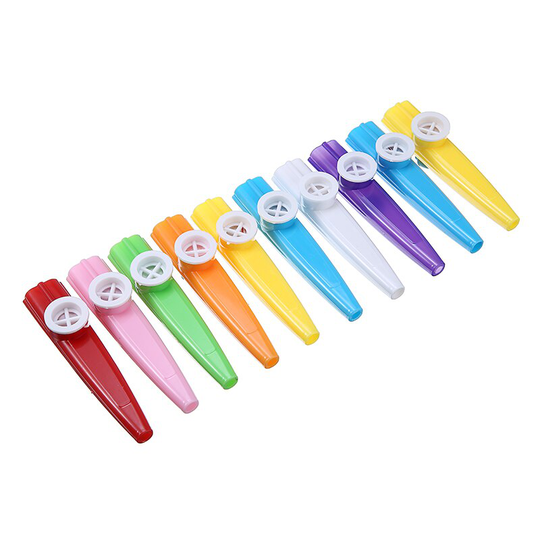 10 Stuks Willekeurige Kleur Plastic Kazoo Mond Fluit Harmonica Instrument Muziek Kids Educatief Muziekinstrumenten