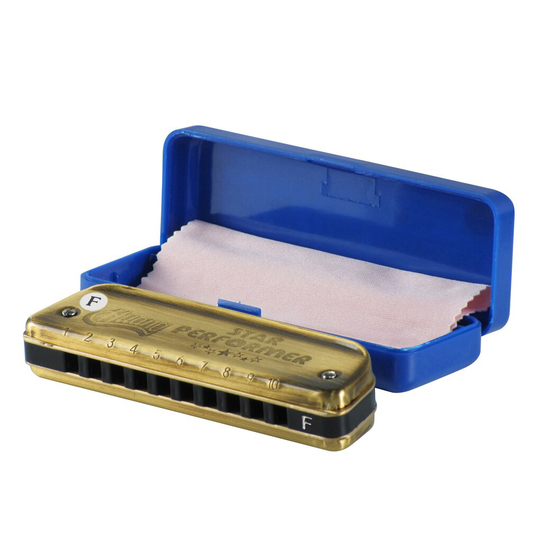 Huang 10 Holes toonsoort F Harmonica Blues Diatonische Harp Mondharmonica met Harmonica Case Muziekinstrumenten