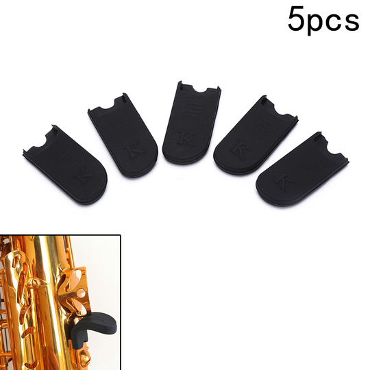5Pcs Zwart Rubber Saxofoon Duimsteun Saver Kussen Pad Finger Protector Comfortabel Voor Alto Tenor Sopraan Sax