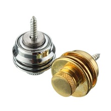 Guitar Strap Lock Verchroomd Straplock Pins Gesp Knop voor Akoestische Elektrische Basgitaar Band Fix Verwijderen Schroef
