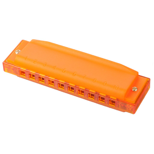 Plastic 10 Hole Harmonica Sleutel Van C Oranje Voor Volwassenen Beginners Kids