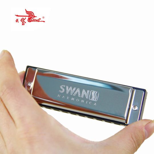 ZWAAN C Sleutel Harmonicon Draagbare SW1020H Senior Messing Rvs Blues Harmonica/Mondharmonica Instrument