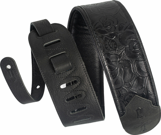 Levys M4WP Ledergurte für Gitarren Black Rose