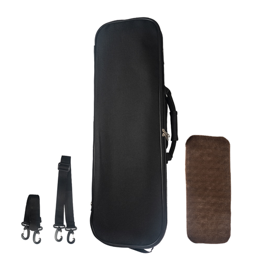 1/2 Size Akoestische Viool Oblong Case Draagbare Viool Tas Lichtgewicht Met Ingebouwde Hygrometer Muziek Pocket Schouderbanden Zwart