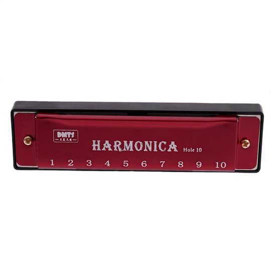 -Dmts 10 Gaten Sleutel Van C Blues Harmonica Muziekinstrument Kind Educatief Speelgoed Met Case
