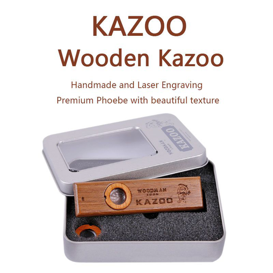 Kinderen Houten Kazoo Muziekinstrument Ukulele Gitaar Partner Hout Harmonica met Metalen Doos Muziekinstrument Accessoires Pro