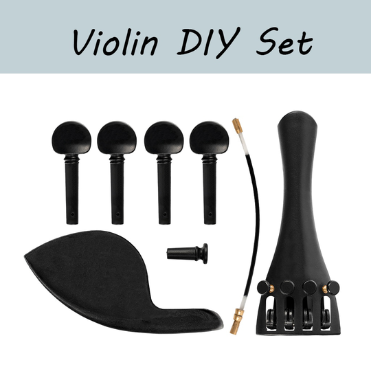 Een Set Van Viool Chin Rest Knop Staartstuk Geperforeerde Pinnen Voor Viool Maat 4/4 3/4 1/2 1/4 1/8
