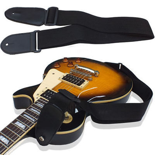 Pu Leer + Nylon Zwart Nuttig Folk Gitaar Riemen Verstelbare 75-120Cm Elektrische Akoestische Bas Gitaar band