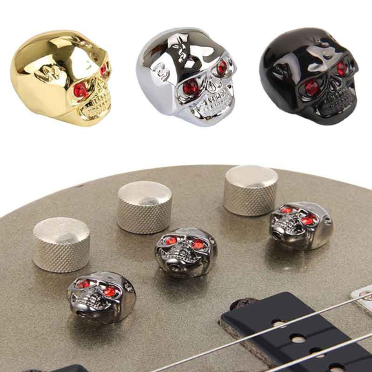 Professionele Gitaar Bass Skull Volume Tone Knoppen Cap Voor Elektrische Gitaar/Bas Volumeregeling Knoppen Gitaar Accessoires