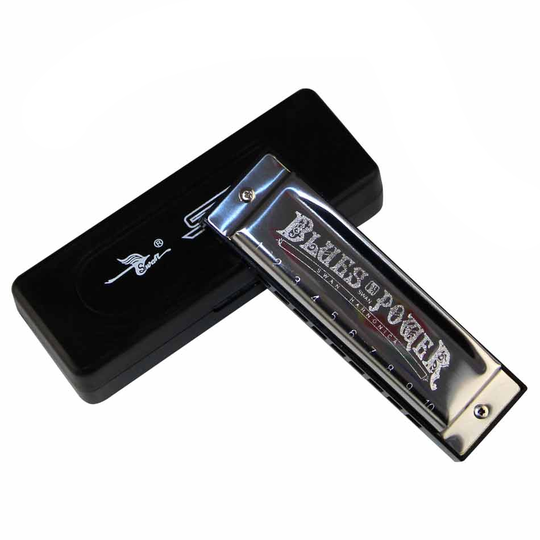 Harmonica Swan Senior Bruce 10 Hole Blues Met Case Messing Rvs