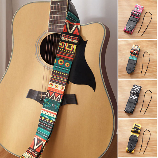 Vintage Guitar Strap Verstelbare Polyester Gitaarband Voor Bas Elektrische & Akoestische Gitaren Voor Gitarist EDF88