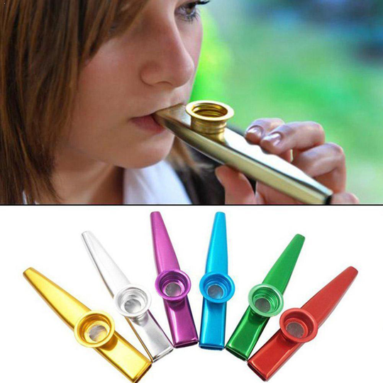 1Pcs Aluminium Kazoo Fluit Blaasinstrument Harmonica Volwassen Party Beginner Kinderen Muziekinstrument N7T4