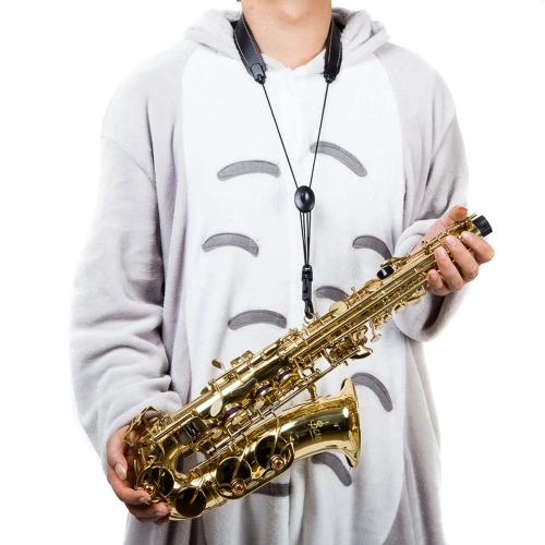 Andoer® Einstellbarer Saxophon Sax Halsband Leder Nylon Gepolsterter mit Hakenverschluss