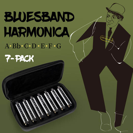 Naomi Standaard Beginner Diatonische Blues 7Pcs Harmonica 10 Holes Toonsoort C Blues Jazz Rock Folk Muziek Muziekinstrument
