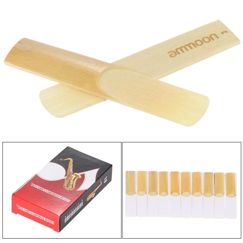 ammoon 10er-Pack Stück Stärke 3.0 Bambus Schilf für Bb Tenor Saxophon Sax Zubehör