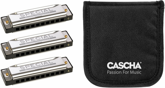 Cascha HH 2342 Special Blues Pack 3 Diatonisch Mundharmonika