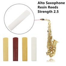 Altsaxofoon Hars Fluitje Rieten Sterkte 2.5 Sax Reed Muziekinstrument Accessoires 70.6*15.8Mm Zwart wit