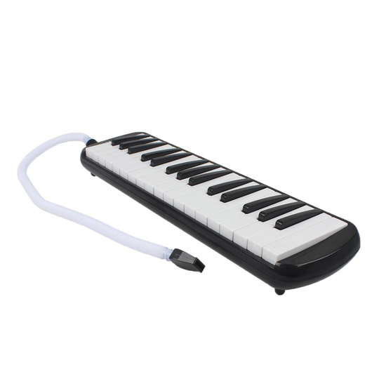Zwart 32 Key Melodica Wind Piano Harmonica + Tas + Blow Buis Mondstuk