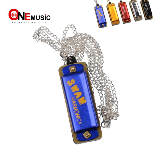Multi Color Mini 4 Gaten 8 Toon Harmonica Voor Kinderen Met Ketting Ketting Muziekinstrument Educatief Muziek Speelgoed