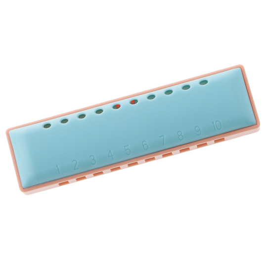 10 Gaten Blauwe Plastic Harmonica Mondharmonica Met Case Kids Musical Speelgoed 10.5*2.9*1.9cm