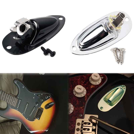 Gitaar Jack Plaat 6.35Mm Gitaar Pickup 1/4 Output Ingang Socket Plaat Ingang Voor Strat Elektrische Gitaar Bas