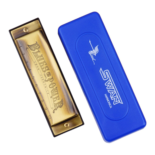 Zwaan SW1020H-5 10 Gaten Blues Diatonische Harmonica C Key 20 Tonen Mondharmonica Met Storage Case Voor Beginners/Volwassenen/Kids