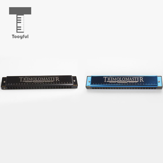 Tooyful Professionele 24 Gaten Polyfonie C Harmonica Armonicas Mond Orgel Titanium Blauw Muzikale Gitaar Onderdelen Voor Kinderen Leren