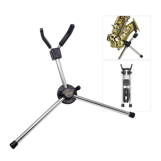 Opvouwbare Sopraansaxofoon Stand Draagbare Sax Metalen Floor Stand Houder Met Draagtas