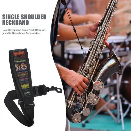 Duurzaam Saxofoon Band Delicate Textuur Tenor Saxofoon Harnas Etnische Verstelbare Musical Sax Schouder Neck Strap Riemen