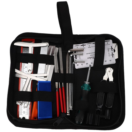 Gitaar Tool Kit Repareren Onderhoud Gereedschap String Organizer String Actie Ruler Gauge Meten Inbussleutel Set Bestanden Finge