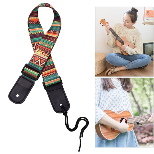 Verstelbare Ukulele Gitaarband Zachte Polyester Schouder Riem Met Kunststof Gesp Opknoping Touw Voor Ukulele Gitaar Accessoires