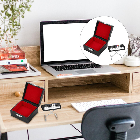 1 Set Houten Synthesizer Model Praktische Kleine Desktop Decor Elektronische Toetsenbord Ornament Voor Kantoor