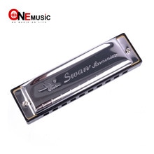 Swan Harmonica Blues SW1020-1 10 Gat C Tone Harmonica Met Case Messing Rvs