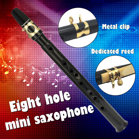 8-Hole Mini Pocket Saxofoon Abs Mondstuk Mini Sax Mondstuk Zwart Draagbare Vinger Grafieken Schoonmaken Clothtenor Saxofoon Onderdelen