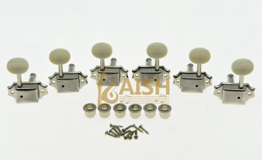 KAISH Nikkel w/Ivoor Knop 3L3R Vintage LP Gitaar Tuners Tuning Toetsen Past voor LP
