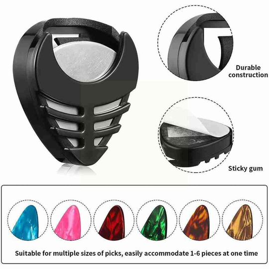 10pcs Guitar Picks&guitar Pick Holder Set For Acoustic Guitar Electric Guitar Bass Ukulele Stick-on Holder (picks Random Co J7m8