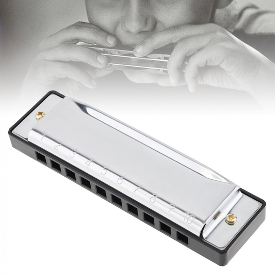 10 Gaten Rvs Blues Harmonica Muziekinstrument Mondharmonica Educatief Speelgoed Voor Kinderen