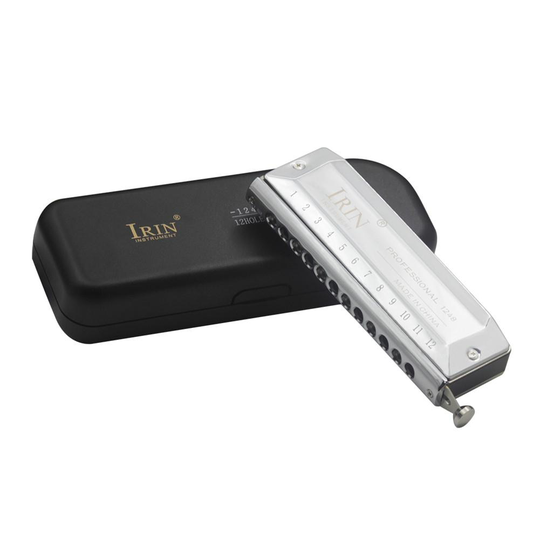 IRIN 1248 12 Gaten 48 Tones Harmonica Chromatische Harp Metalen Boord Hars Koper Plating Houtblazers met Case Veeg Doek