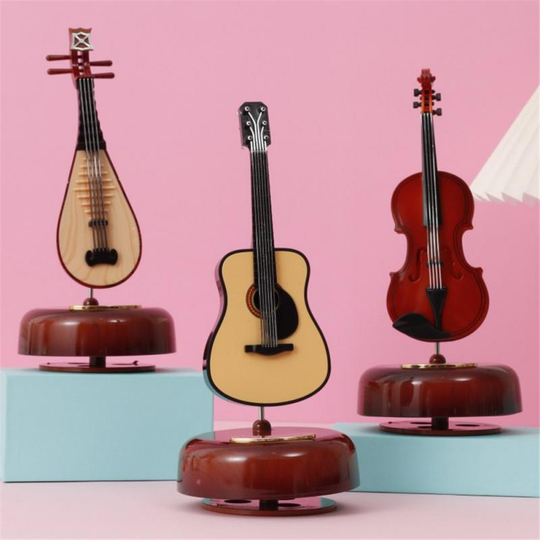 Gitaar Viool Muziekdoos Roterende Muziekdoos Meisje Kinderen Giftliving Room Decor Kerstpakketten Home Decor