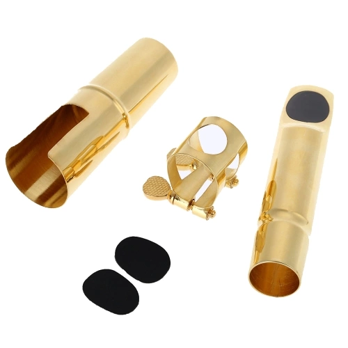 Altsaxophon Jazz Saxophon 7C Mundstück Metall mit Mundstück Patches Pads Kissen Cap Buckle Vergoldung