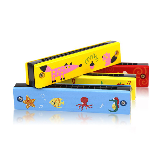 Cartoon Kleine Baby Harmonica Kinderen Muziekinstrument Speelgoed Houten Houten Kinderen Spelen Mini Kinderen Piano Gemengde-