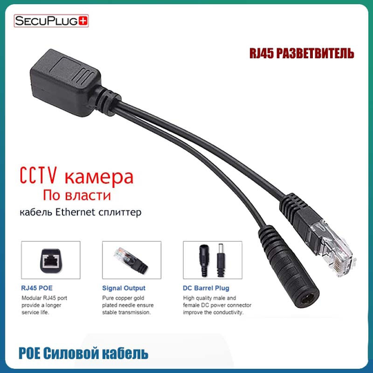 RJ45 Splitter Adapter Kabel Kit Passieve Power Over Ethernet12-48v Synthesizer Separator Combiner Voor Cctv Ip Camera