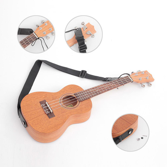 Verstelbare Ukulele Gitaar Riem Duurzaam Nylon Zwarte Gitaar Bandjes Voor Elektrische Akoestische Folk Gitaar Bas Met Staart Nagel