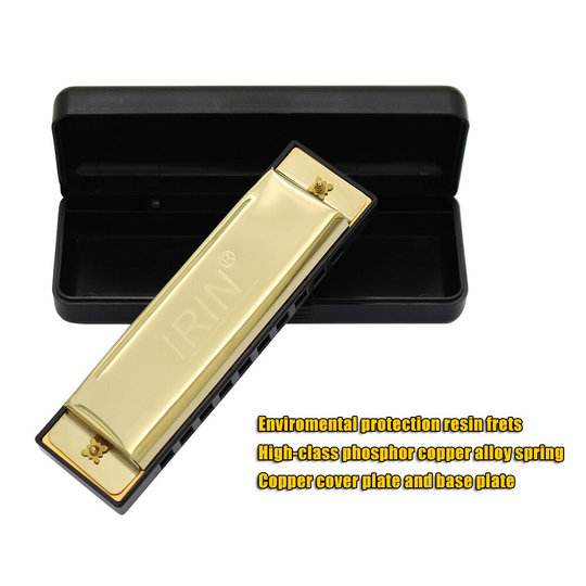 10 Gaten 20 Tone Diatonische Blues Harmonica Toonsoort C Harmonica C Key Mondharmonica Met Case Voor Beginner Muzikale