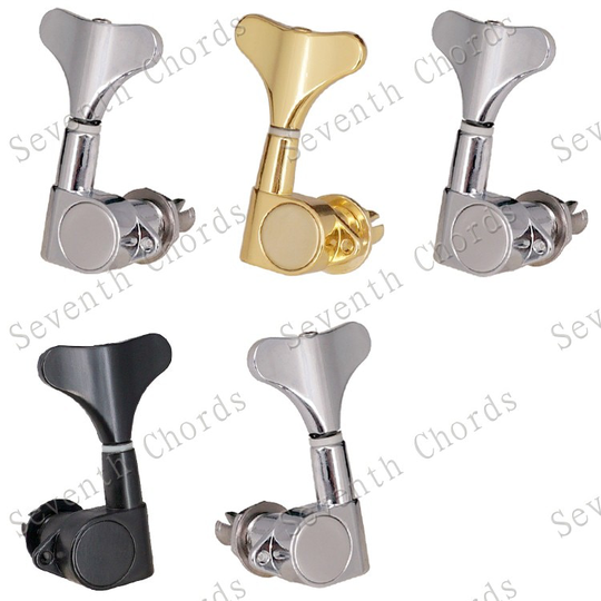 Een Set 5 Stuks Bass Guitar String Stemsleutels Tuners Machine Heads Voor 5 String Bass Vervanging-Vissenstaart knoppen