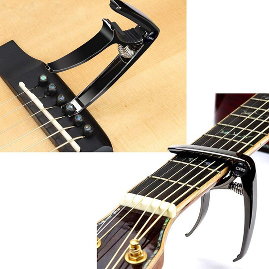 Aroma 9 Stuks Gitaar Accessoires Kit Inclusief Gitaar Tuner, Gitaar Capo,3 In 1 String Winder, plectrums, Plectrum Houder