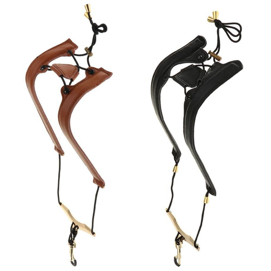 Verstelbare Lederen Saxofoon Schouder Neck Strap Met Gesp Breedte 24Mm Voor Sax Spelers Muziek Liefhebbers Kleur Zwart/Bruin
