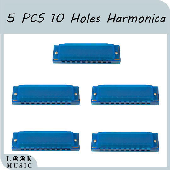 5 Stuks 10 Holes Toonsoort C Harmonica Muziekinstrument Educatief Blauw